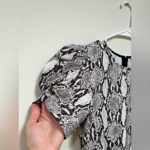 A.L.C. Brinley snake-print puff-sleeve mini dress - Picture 6 of 11